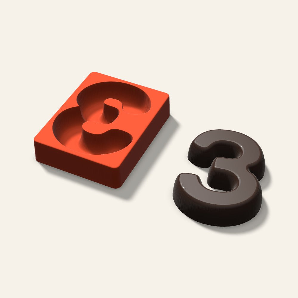 Number 3 Mold, 6 Inch, 3D render