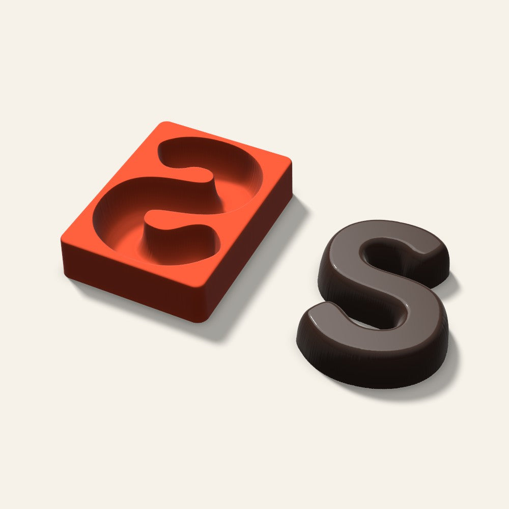 Letter S Mold, 6 Inch, 3D render