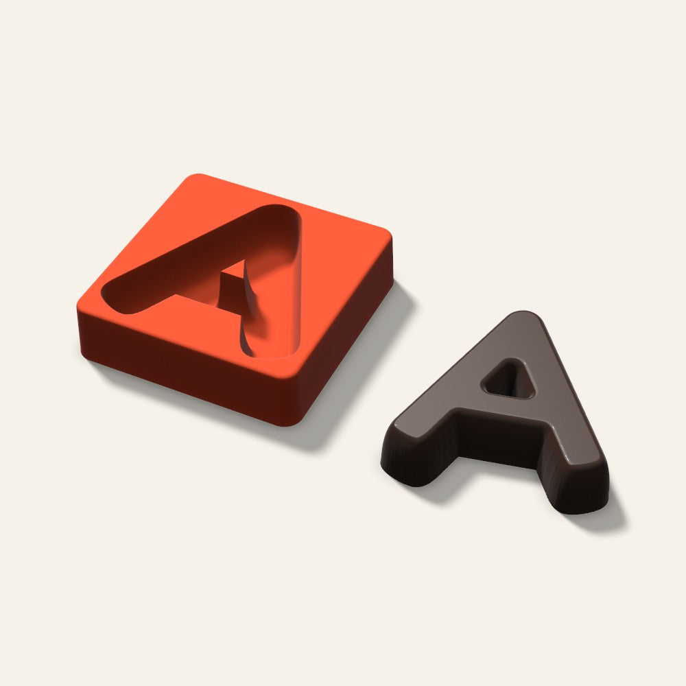 Letter A Mold, 4 Inch, 3D render