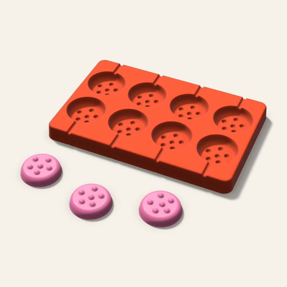 Cookie Lollipop Mold, 1.5 Inch, 8 Cavity, 3D render