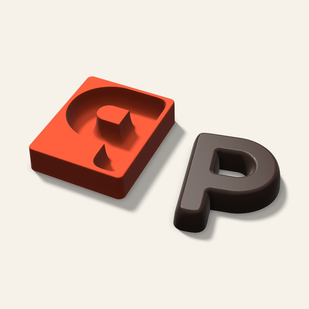 Letter P Mold, 6 Inch, 3D render