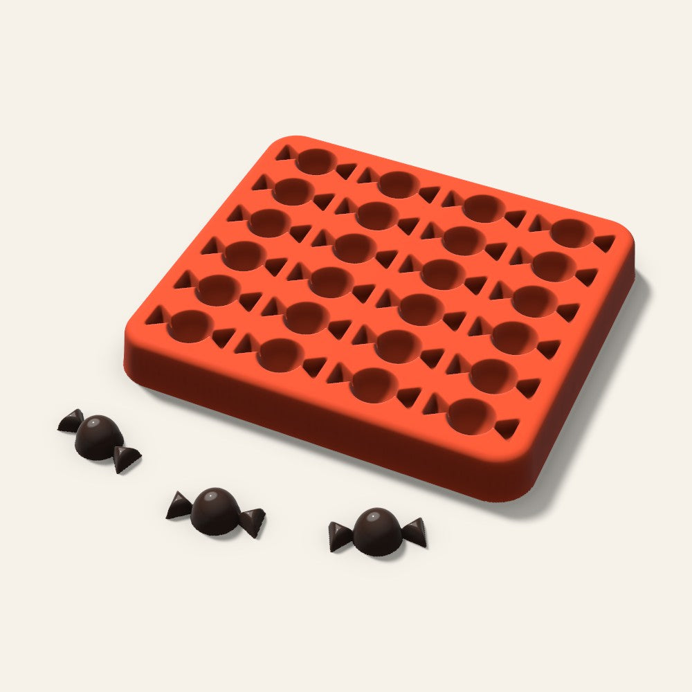 Wrapped Candy Gummy Mold, 0.75 Inch, 24 Cavity, 3D render