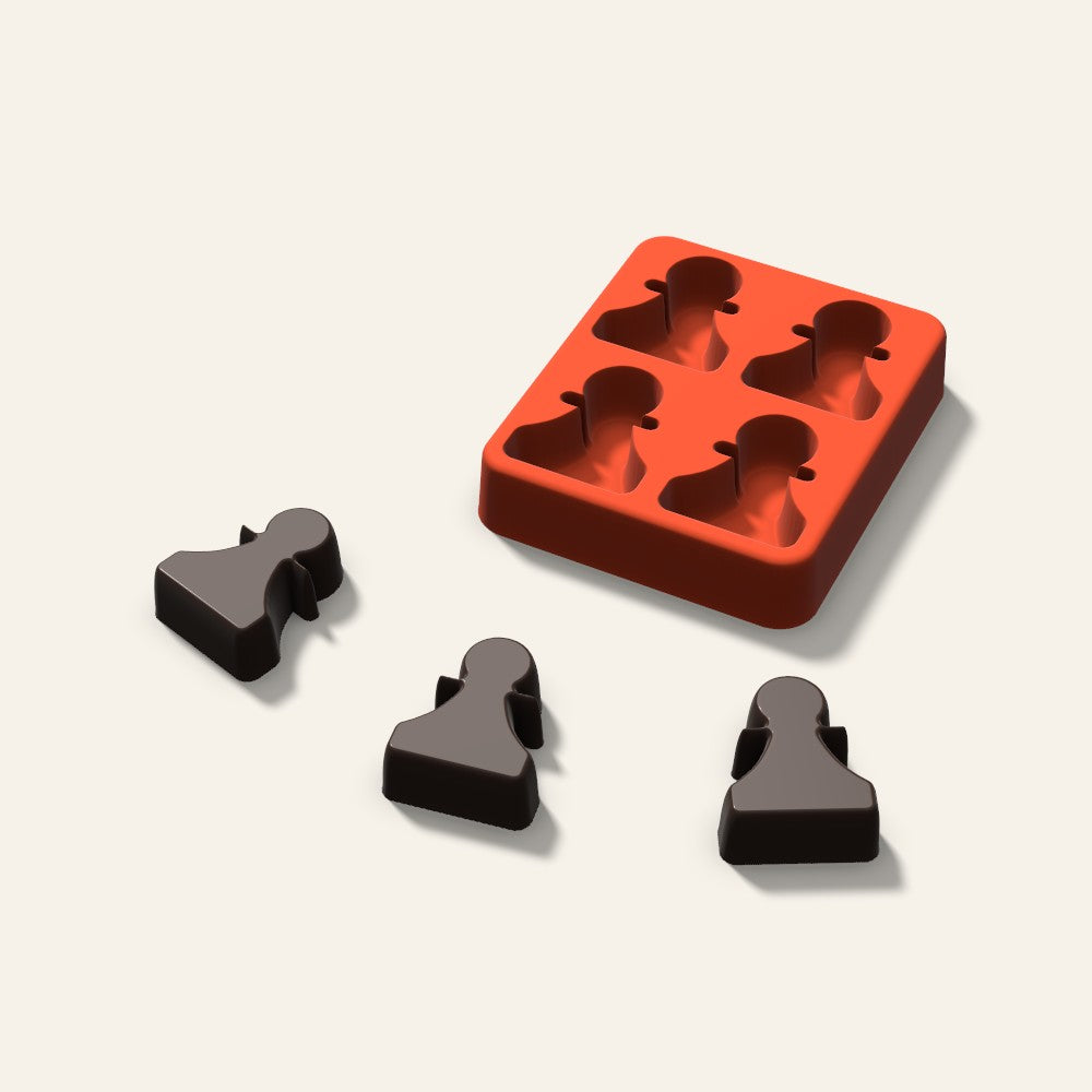 Chess Pawn Chocolate Mold, 1.5 Inch, 4 Cavity, 3D render