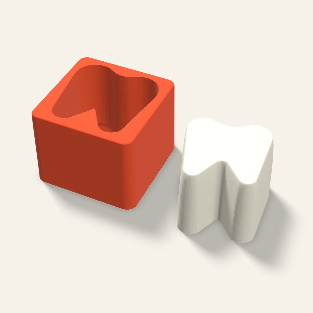 Tooth Candle Mold, 3 x 2.5 Inch, 3D render