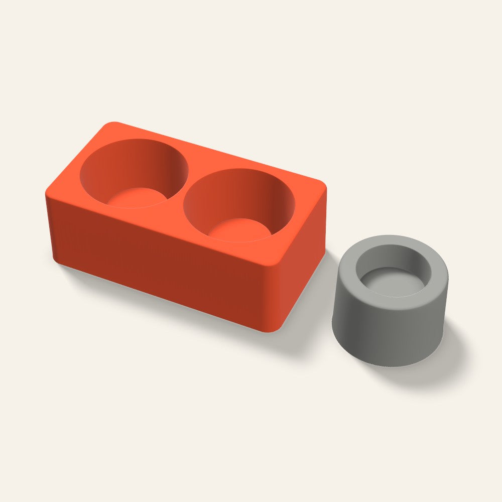 Round Tealight Holder Mold, 2.5 Inch, 2 Cavity, 3D render