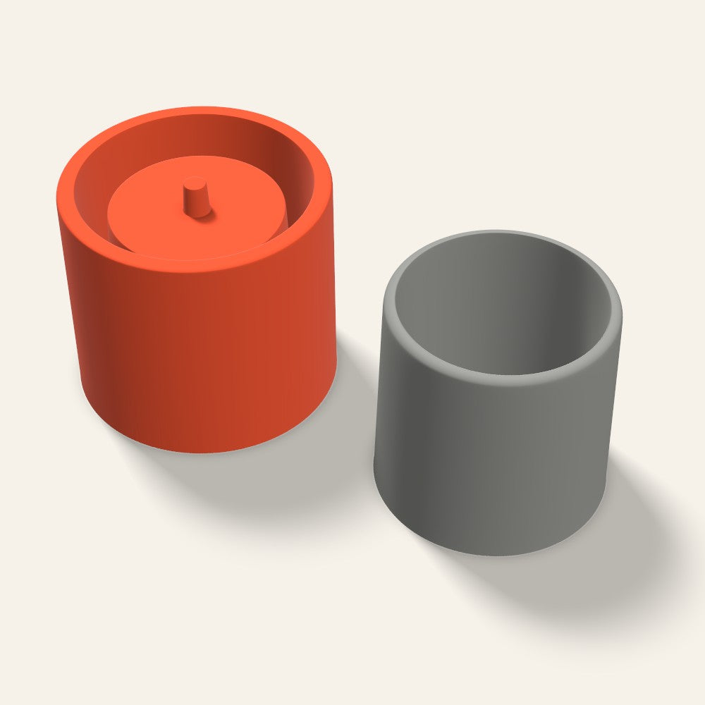 Round Concrete Planter Mold, 4.5 Inch, 3D render