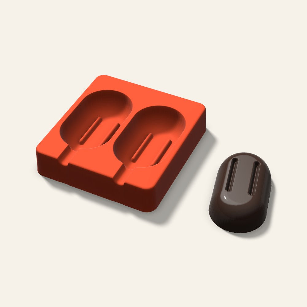 Popsicle Mold, 3 Inch, 2 Cavity, 3D render
