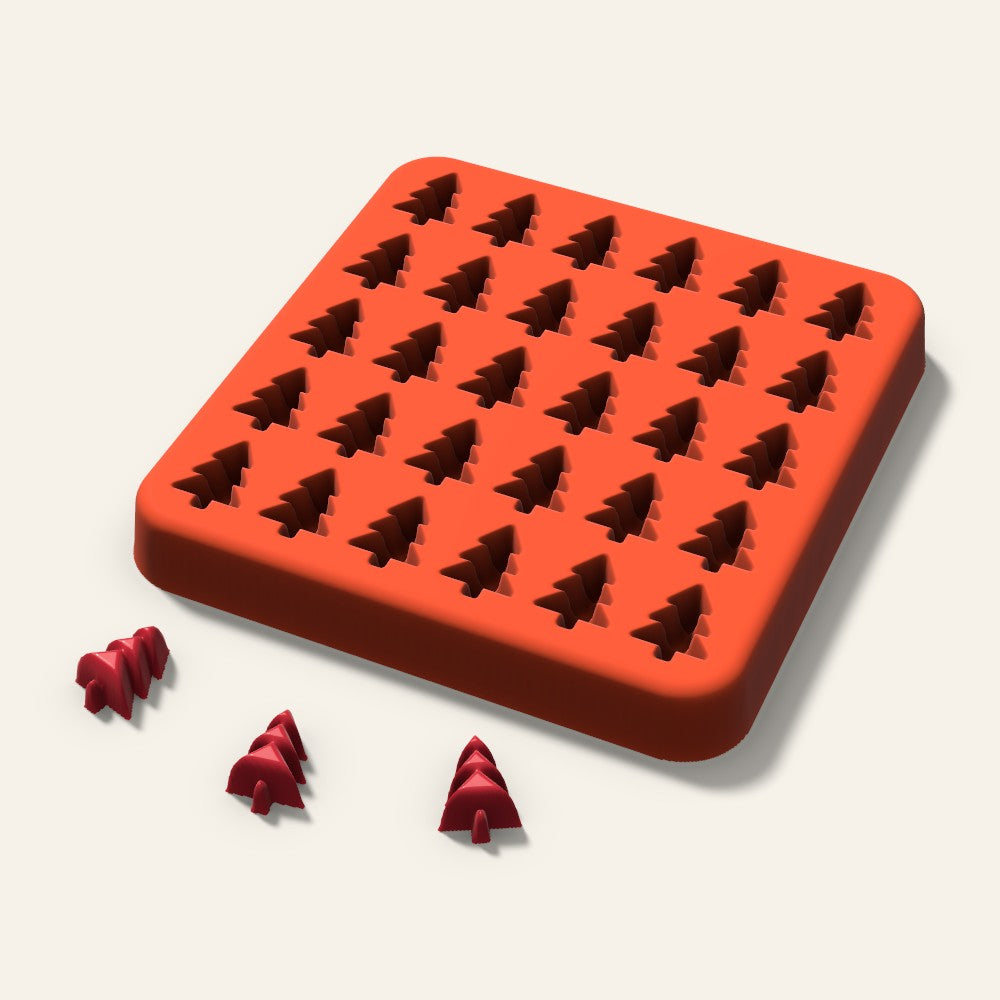 Christmas Tree Gummy Mold, 0.5 Inch, 30 Cavity, 3D render