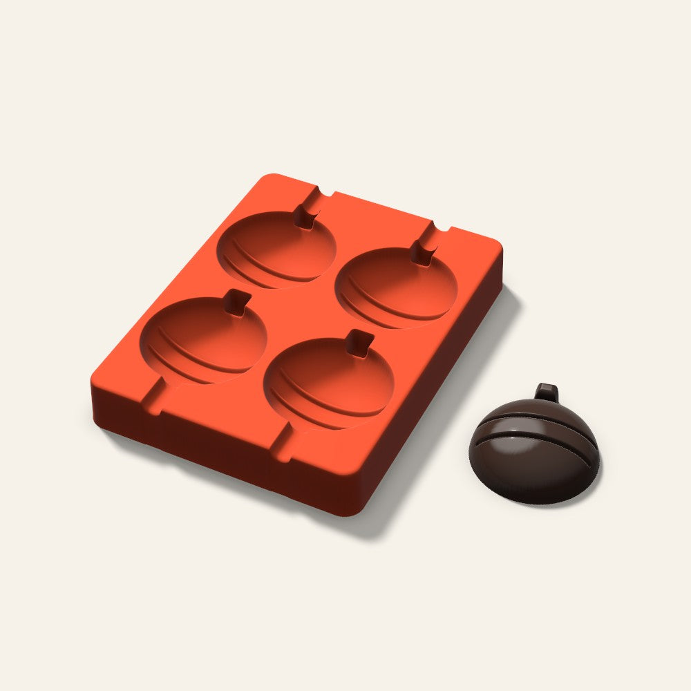 Ornament Cakesicle Mold, 2.5 Inch, 4 Cavity, 3D render