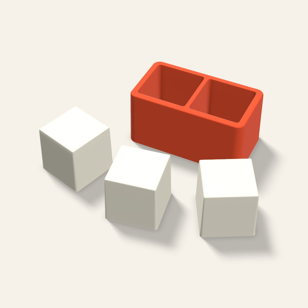 Square Pillar Votive Candle Mold, 2 x 2 Inch, 2 Cavity, 3D render