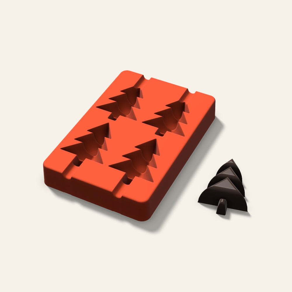 Christmas Tree Cakesicle Mold, 2.5 Inch, 4 Cavity, 3D render