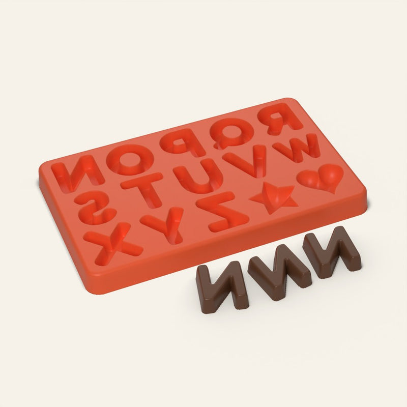 Alphabet Chocolate Mold N to Z, 13 Cavity