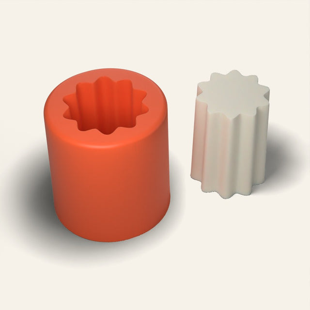 Fluted Pillar Candle Mold, 1.5 x 2 Inch, 3D render