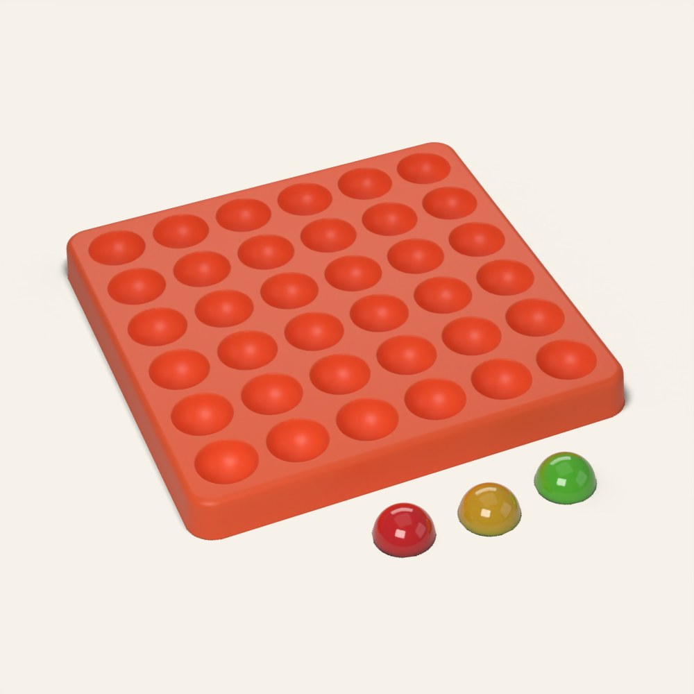 Half Sphere Gummy Mold, 36 Cavity, 3D render