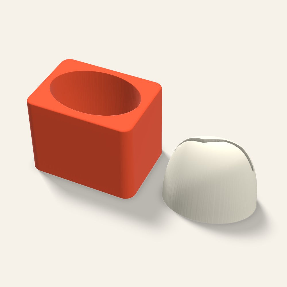 Coffee Bean Candle Mold, 3 x 2.5 Inch, 3D render