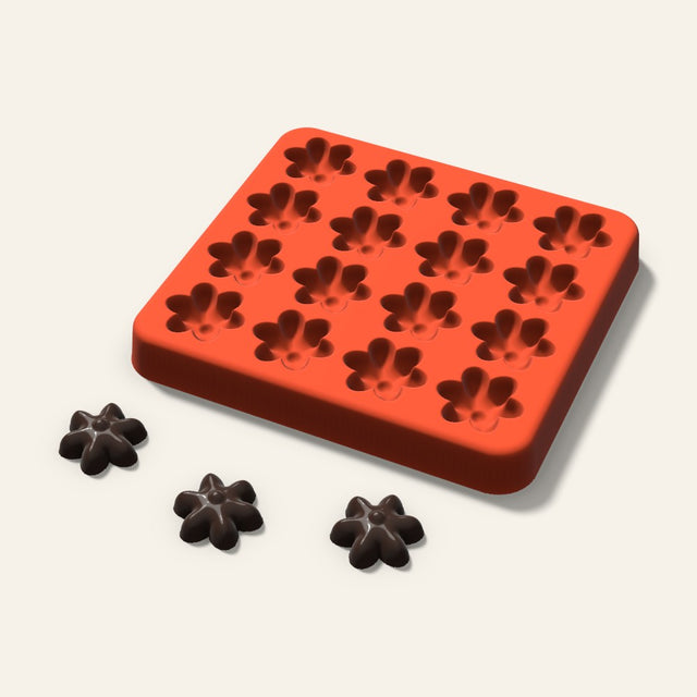 Blossom Gummy Mold, 0.75 Inch, 16 Cavity, 3D render