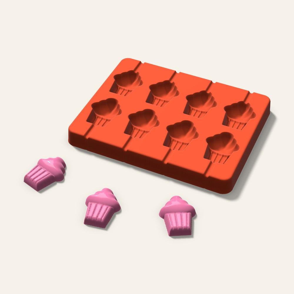 Cupcake Lollipop Mold, 1.5 Inch, 8 Cavity, 3D render
