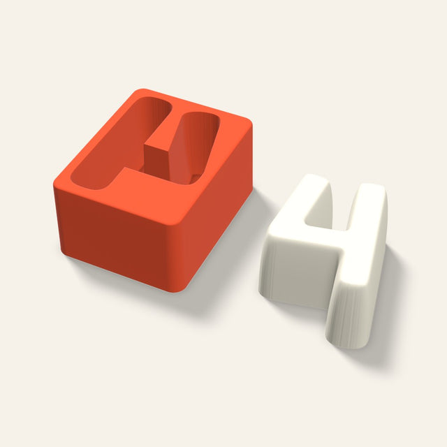 Number 4 Candle Mold, 4 x 2 Inch, 3D render