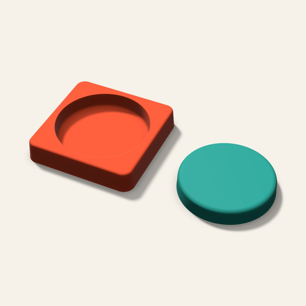 Round Puck Freshie Mold, 3 Inch, 3D render