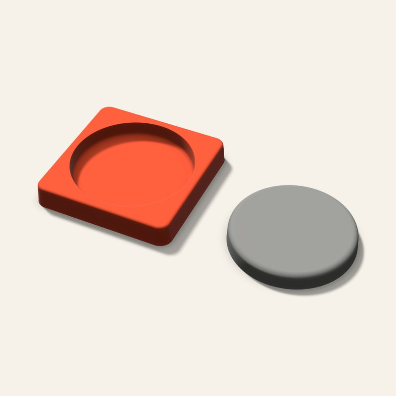Round Puck Plaster Ornament Mold, 3.5 Inch