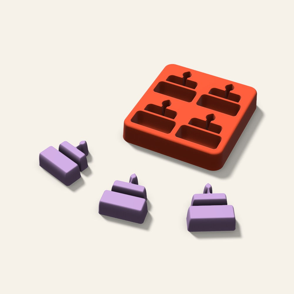 Birthday Cake Wax Melt Mold, 1.5 Inch, 4 Cavity, 3D render