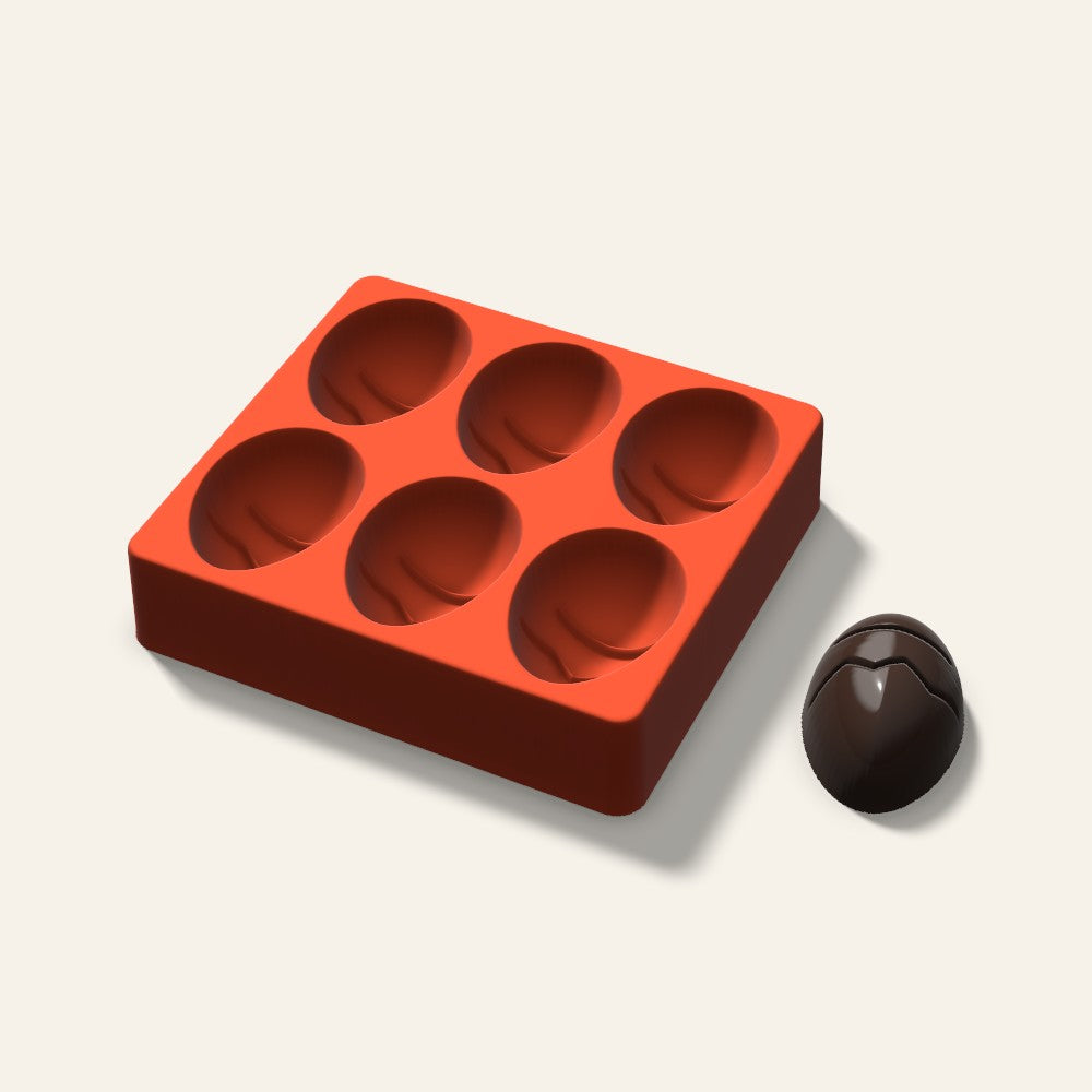 Decorated Egg Mini Cake Mold, 2.5 Inch, 6 Cavity, 3D render