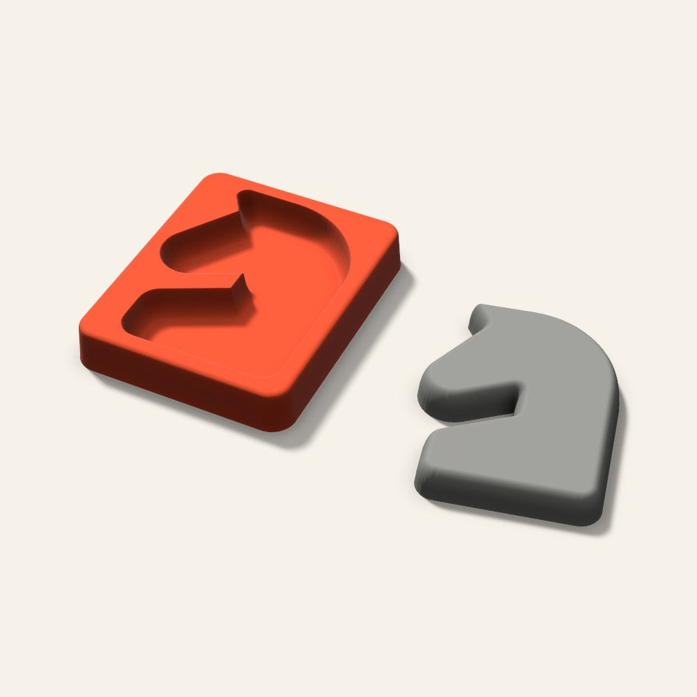Chess Knight Plaster Ornament Mold, 3.5 Inch, 3D render