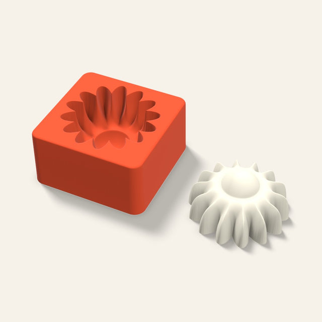 Sunflower Candle Mold, 3 x 1.5 Inch, 3D render