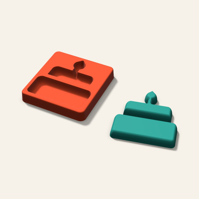 Birthday Cake Freshie Mold, 4 Inch, 3D render
