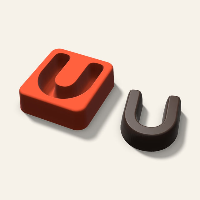 Letter U Mold, 2 Inch, 3D render