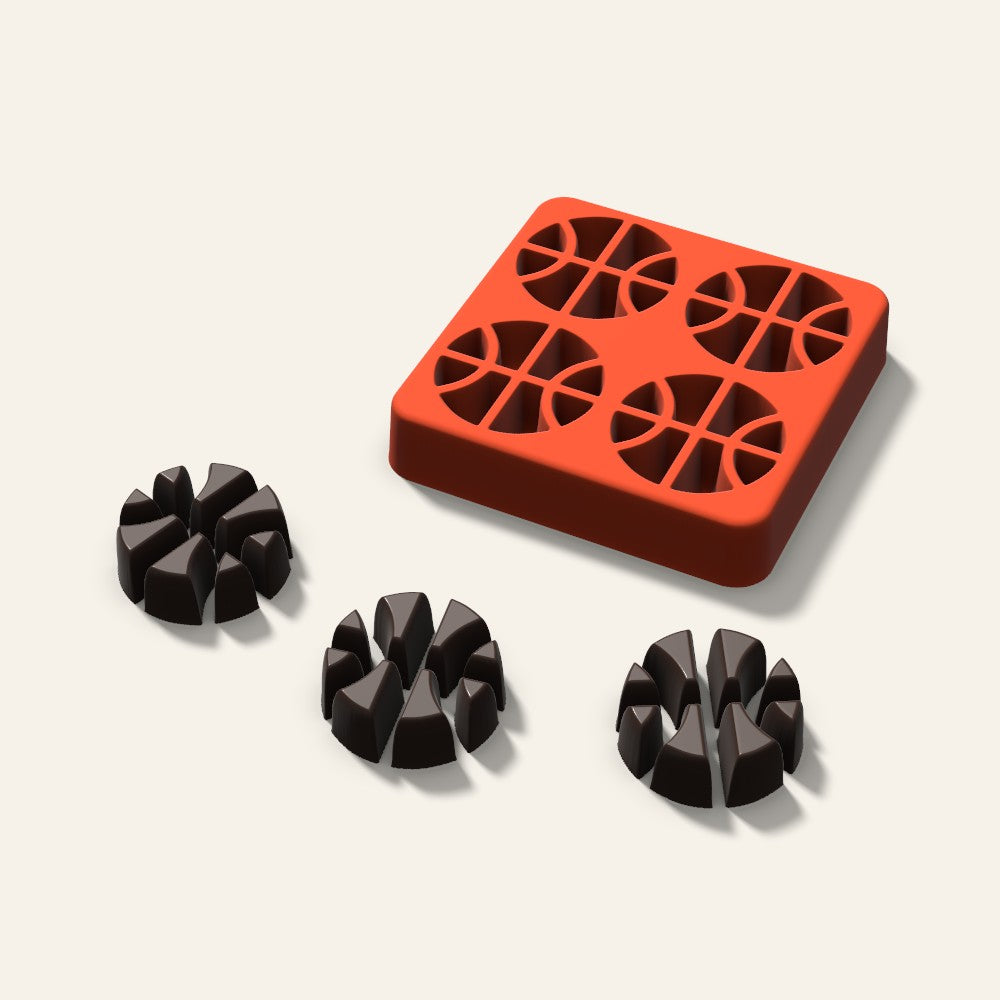 Basketball Chocolate Mold, 1.5 Inch, 4 Cavity, 3D render