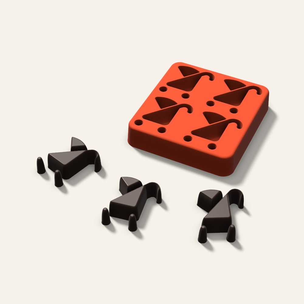 Stroller Chocolate Mold, 1.5 Inch, 4 Cavity, 3D render