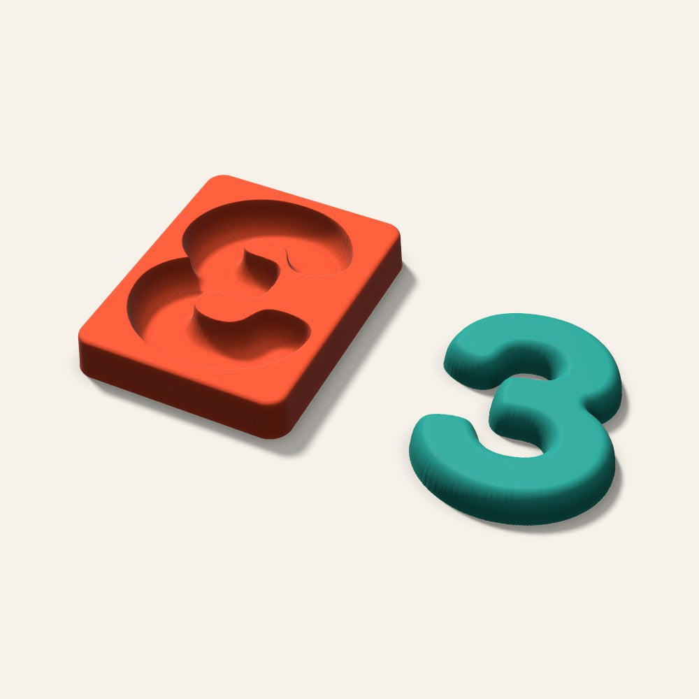 Number 3 Freshie Mold, 4 Inch, 3D render