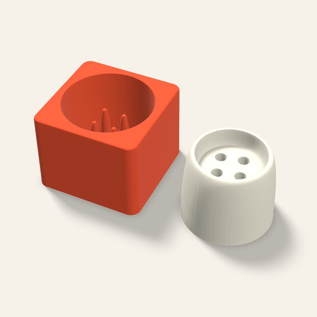 Button Candle Mold, 3 x 2.5 Inch, 3D render