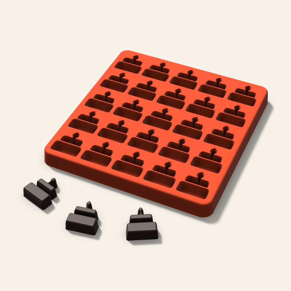 Birthday Cake Candy Mold, 1 Inch, 25 Cavity, 3D render