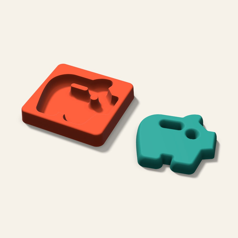 Piggy Bank Freshie Mold, 3.5 Inch, 3D render