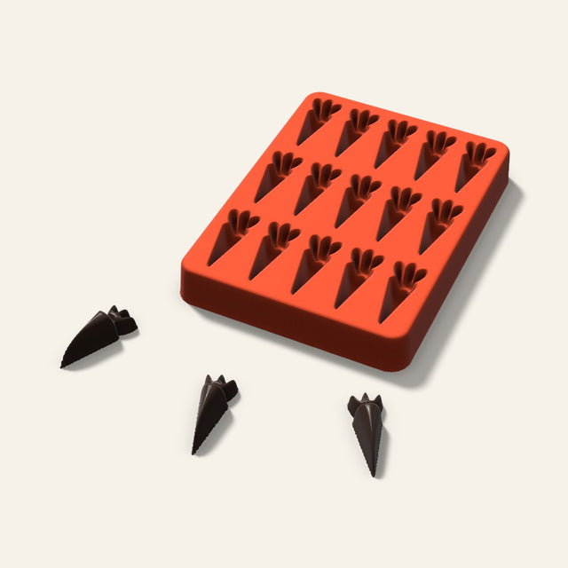 Carrot Chocolate Mold, 1.5 Inch, 15 Cavity, 3D render