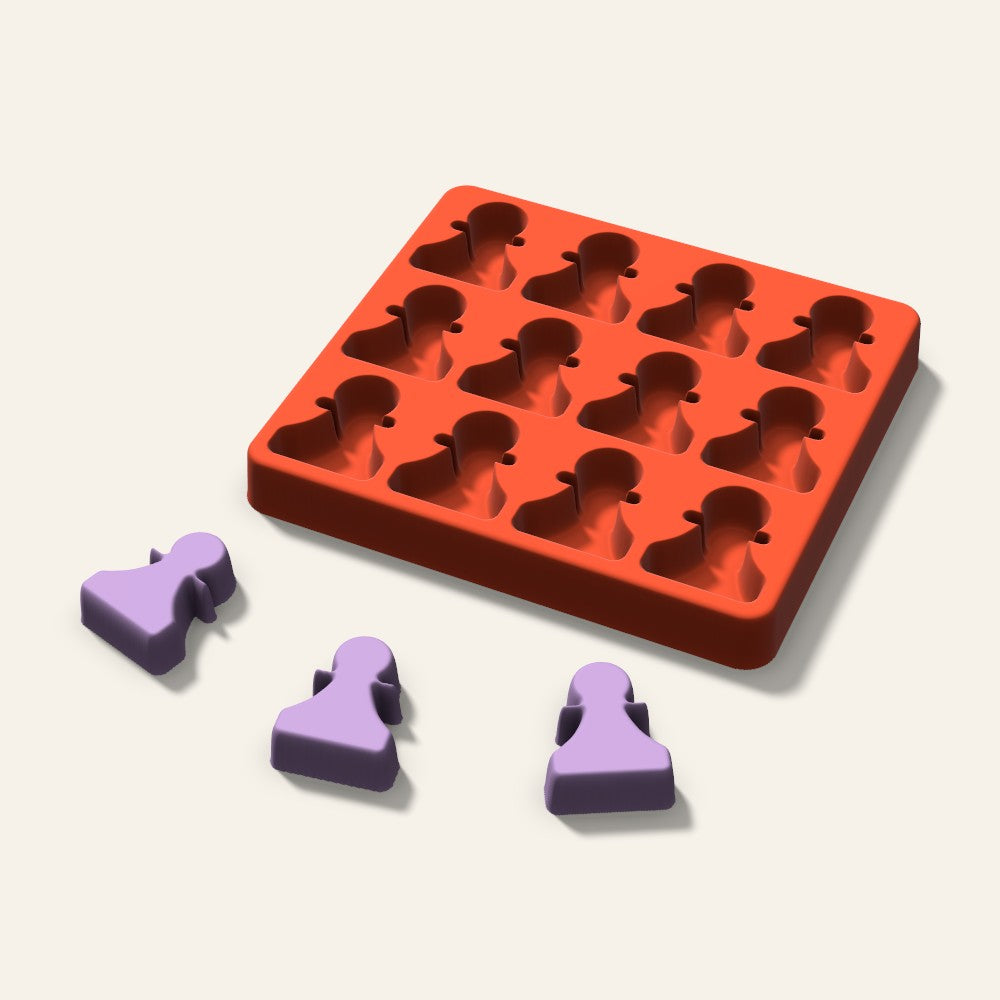 Chess Pawn Wax Melt Mold, 1.5 Inch, 12 Cavity, 3D render