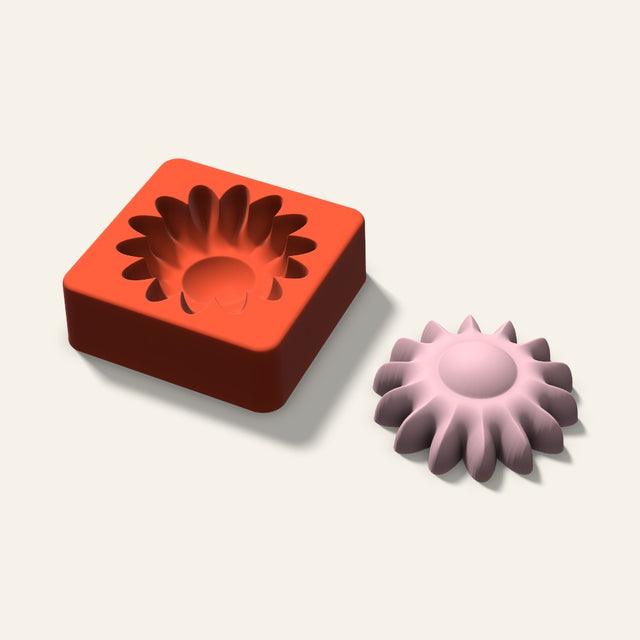 Sunflower Soap Mold, 3 Inch, 3D render