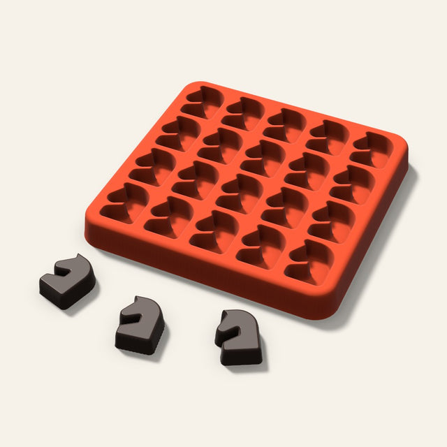 Chess Knight Gummy Mold, 0.75 Inch, 20 Cavity, 3D render