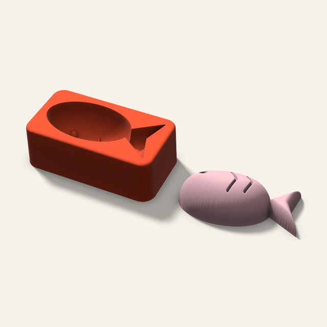 Fish Soap Mold, 3 Inch, 3D render
