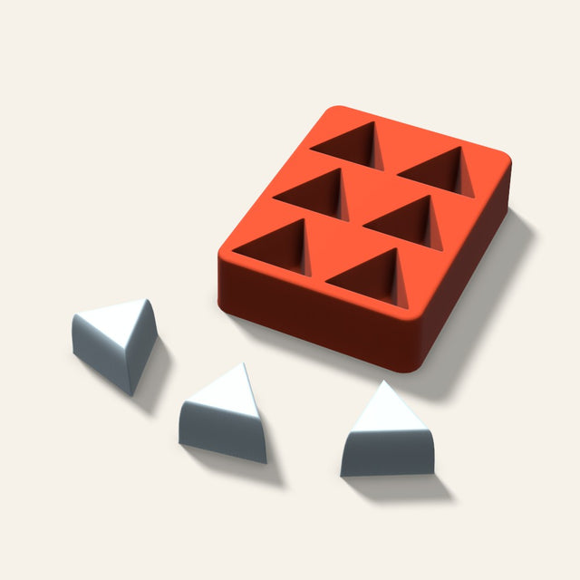 Triangle Ice Mold, 1.5 Inch, 6 Cavity, 3D render