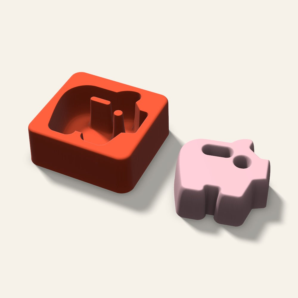Piggy Bank Soap Mold, 2.5 Inch, 3D render