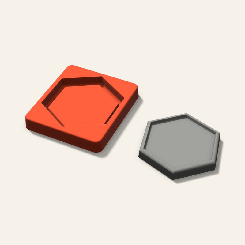 Hexagon Concrete Coaster Mold, 4 Inch