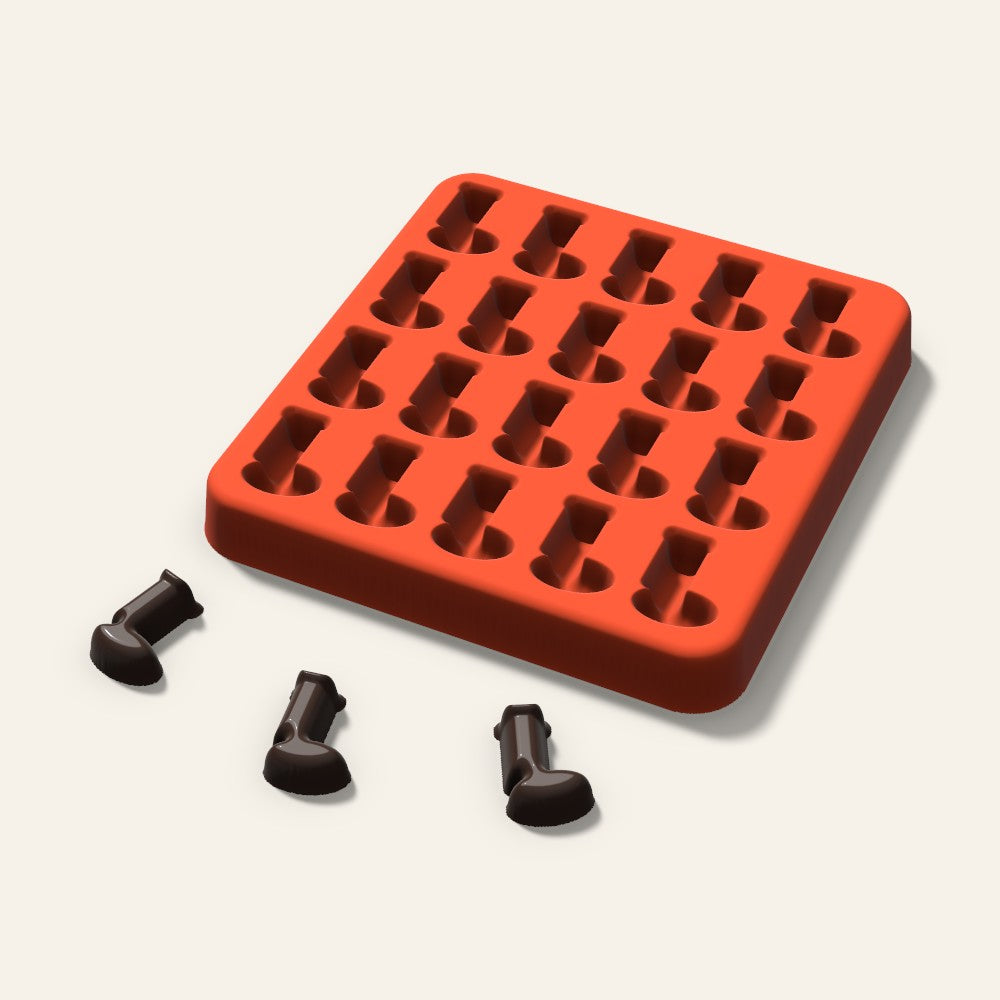 Stocking Gummy Mold, 0.75 Inch, 20 Cavity, 3D render