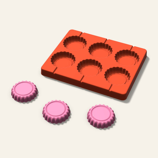 Sandwich Cookie Lollipop Mold, 2 Inch, 6 Cavity, 3D render