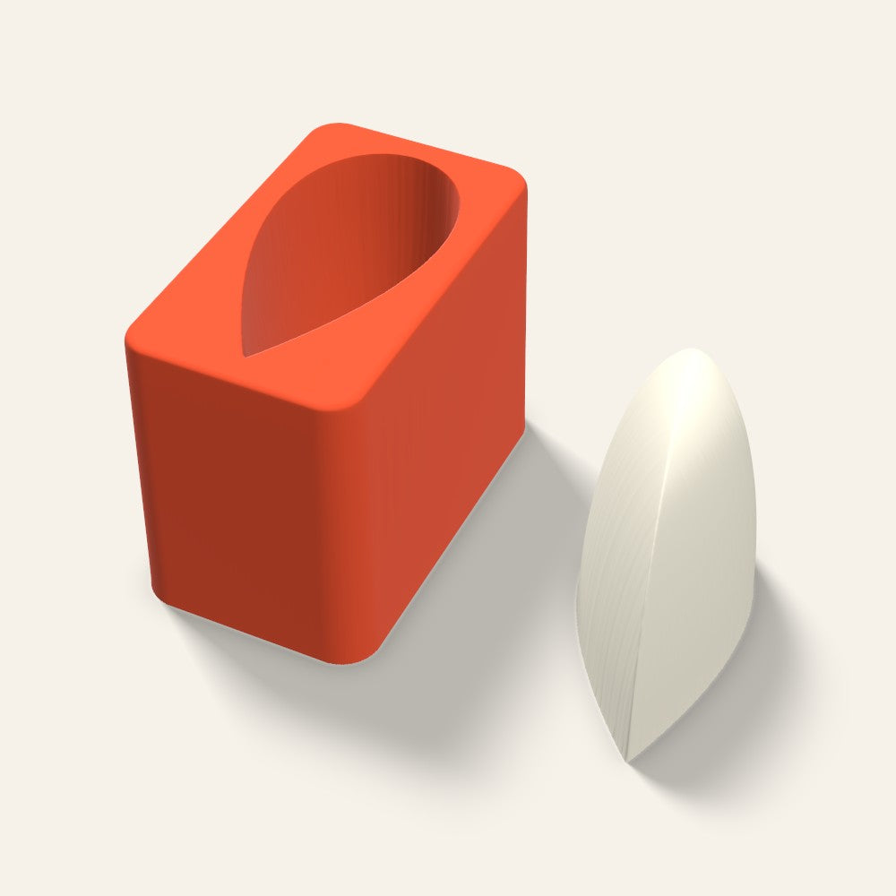 Teardrop Candle Mold, 3 x 2.5 Inch, 3D render