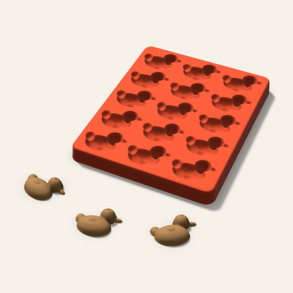 Duck Pet Treat Mold, 1.5 Inch, 15 Cavity, 3D render