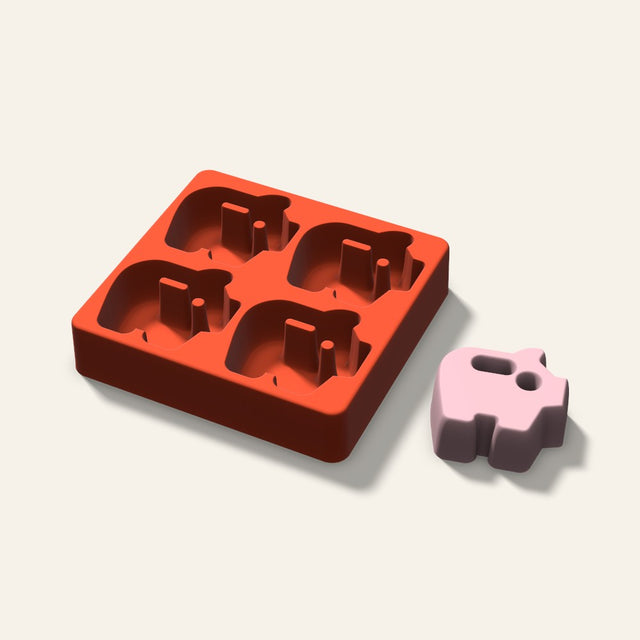 Piggy Bank Soap Mold, 2.5 Inch, 4 Cavity, 3D render