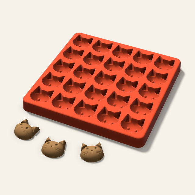 Cat Pet Treat Mold, 1 Inch, 25 Cavity, 3D render